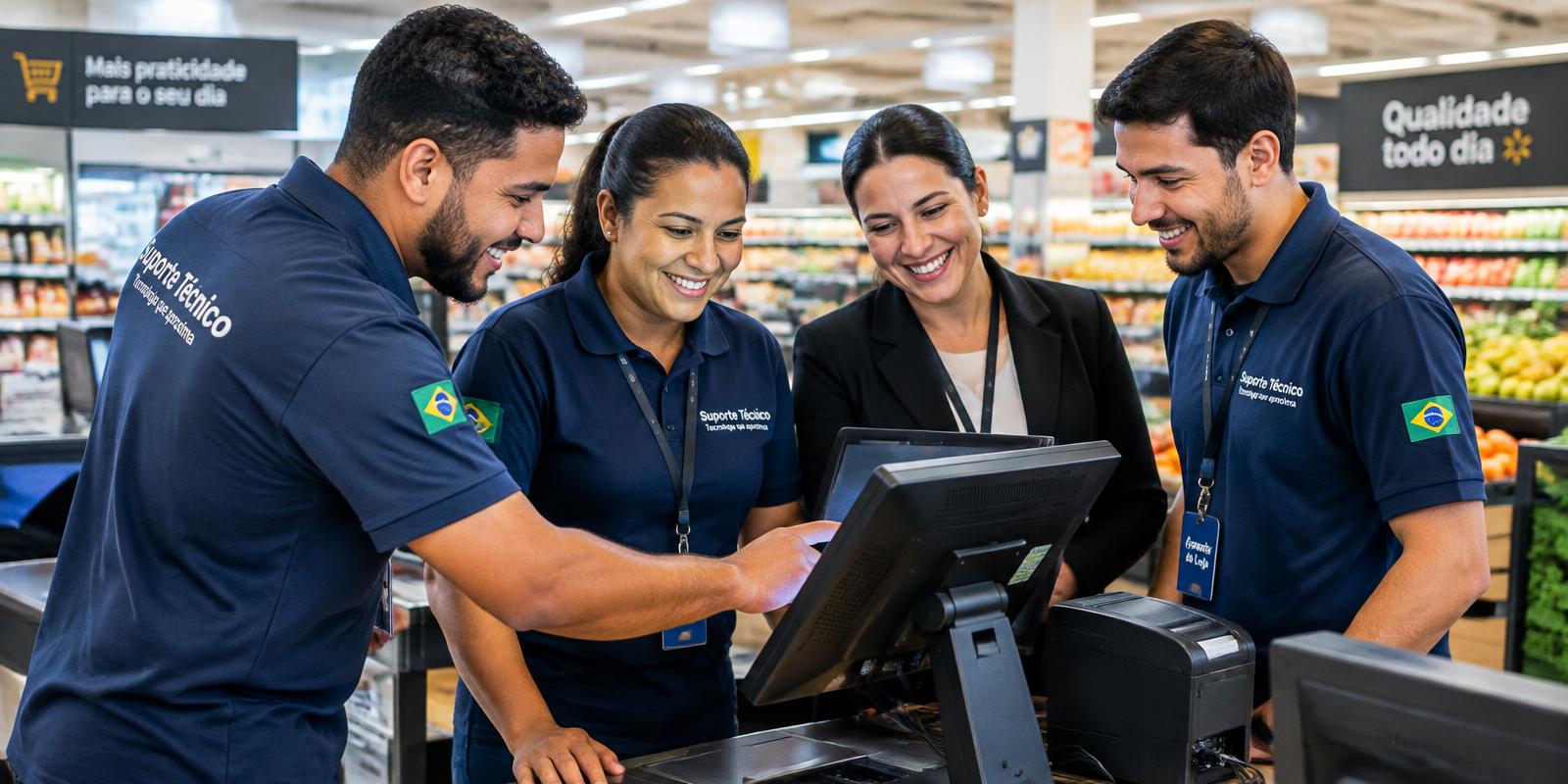 Equipe de suporte JN Moura em loja